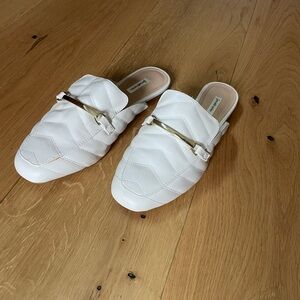 stradivarius White Quilted Mules